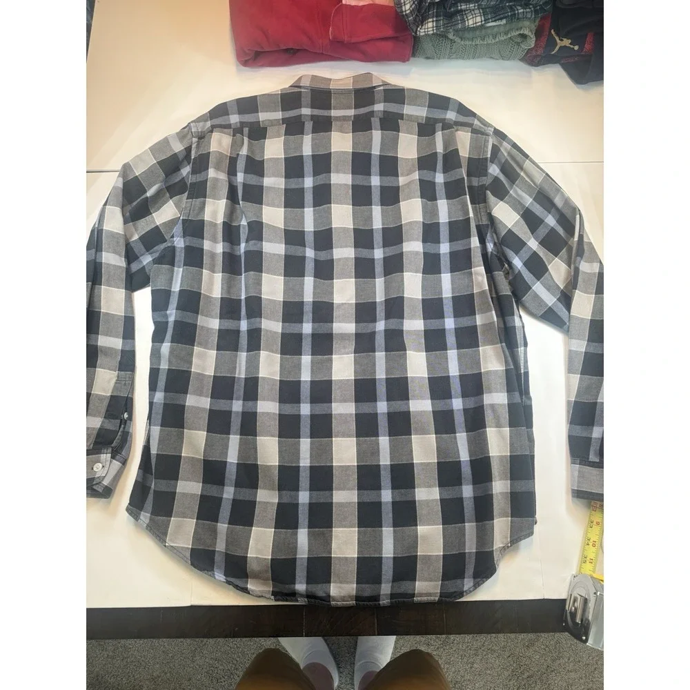 Vintage Y2K Polo Jeans Co Ralph‎ Lauren Plaid Flannel Shirt XL Grey Black Blue